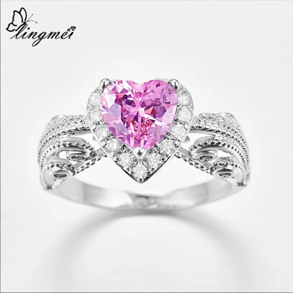 NWT Heart Love Romantic 925 silver ring - Picture 1 of 3